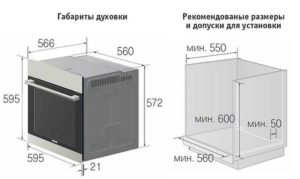 габариты для встраивания