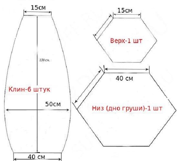 Выкройка пуфик мешок схема