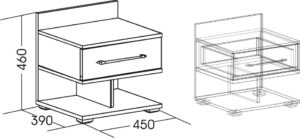 Ширина прикроватной тумбочки
