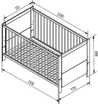 Детская кроватка размеры