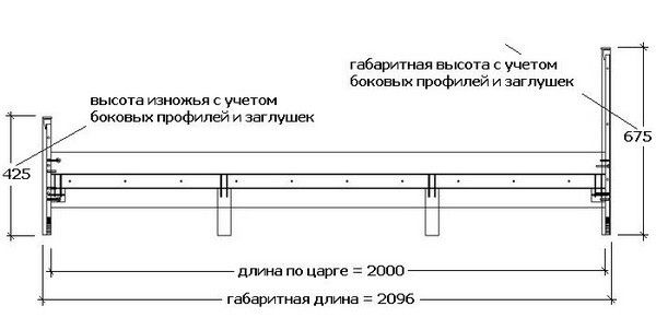 Примерная схема металлической кровати.