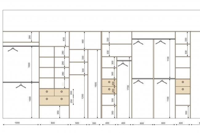Проектирование шкафа-гардеробной