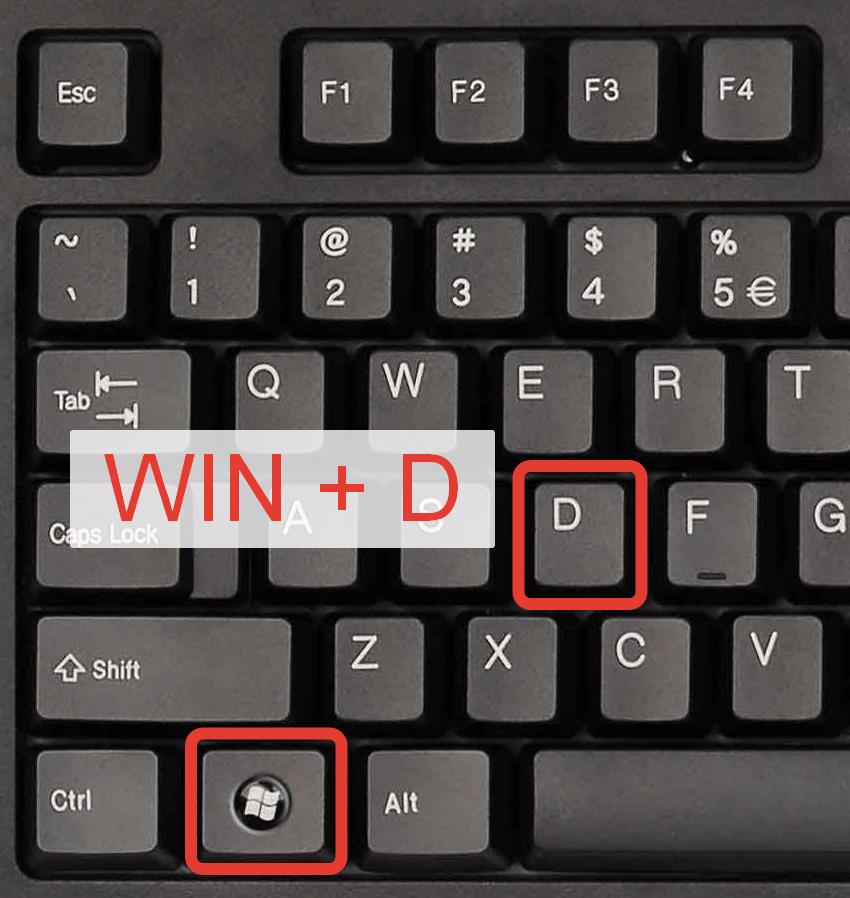 Сочетание клавиш Win+D.