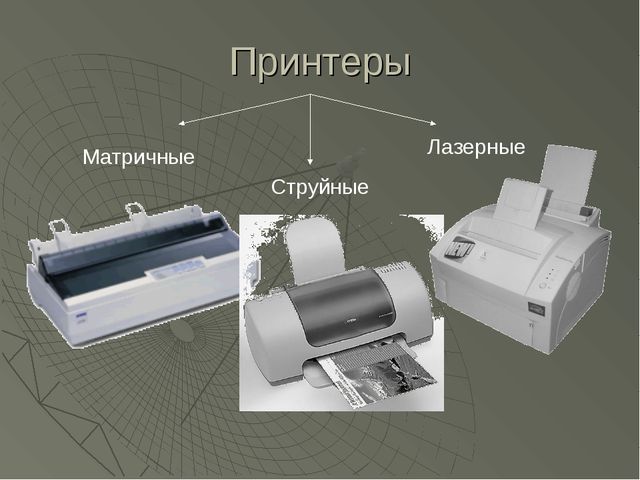 Виды принтеров.