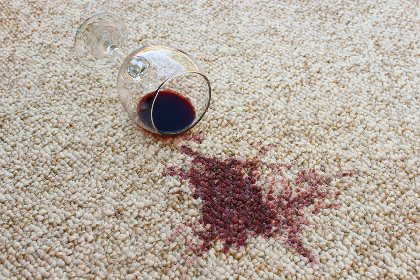 43929743 — glass of red wine fell on carpet, wine spilled on carpet