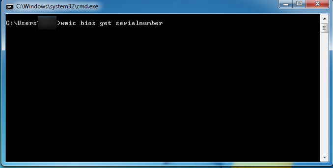 Серийный номер через командную строку.
