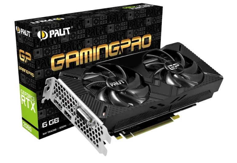 Видеокарта Palit GeForce RTX 2060 1365MHz PCI-E 3.0 6144MB 14000MHz 192 bit DVI HDMI DisplayPort HDCP GamingPro