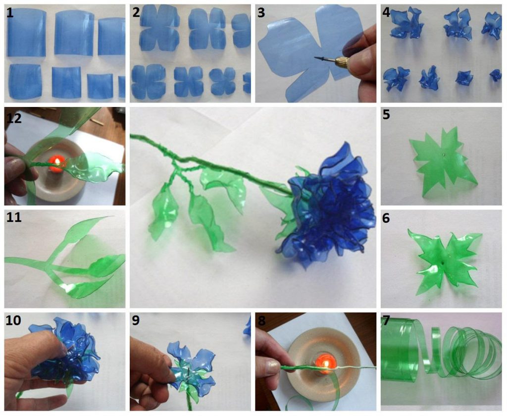 цветы из пластиковой бутылки