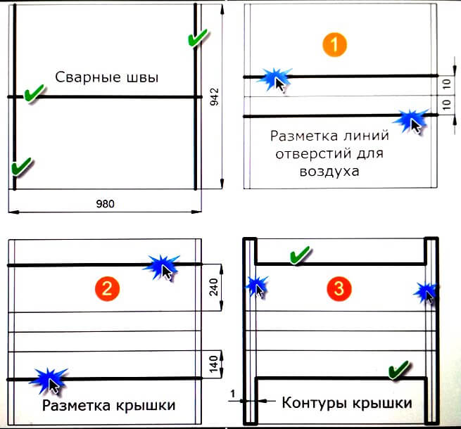 Разметка газового баллона.