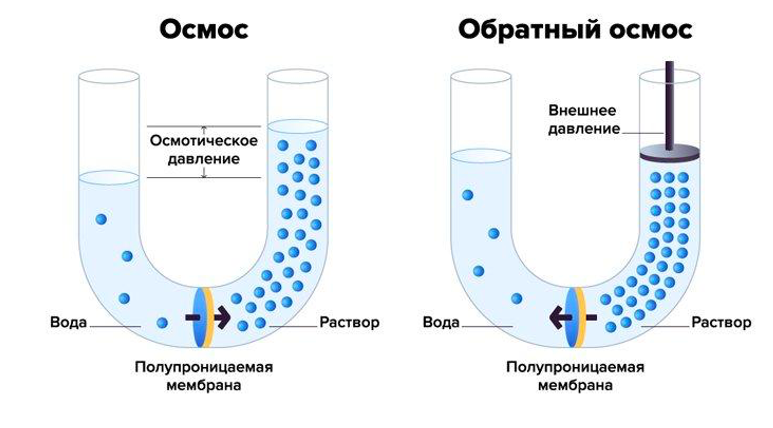 Принцип работы обратного осмоса